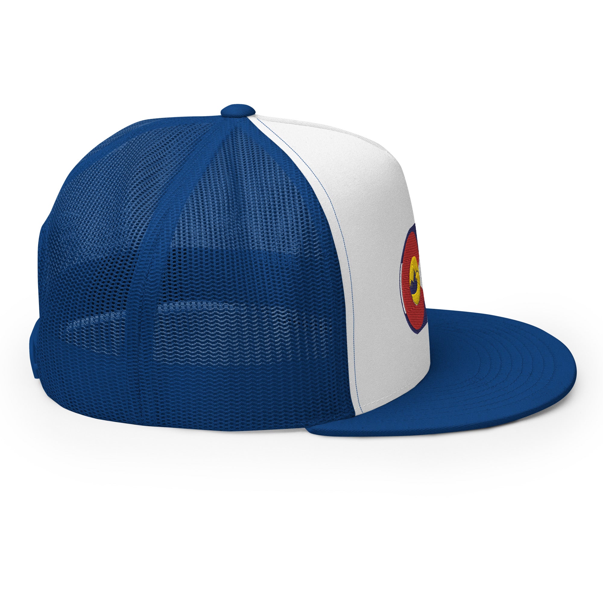 royal blue colorado flag trucker hat right