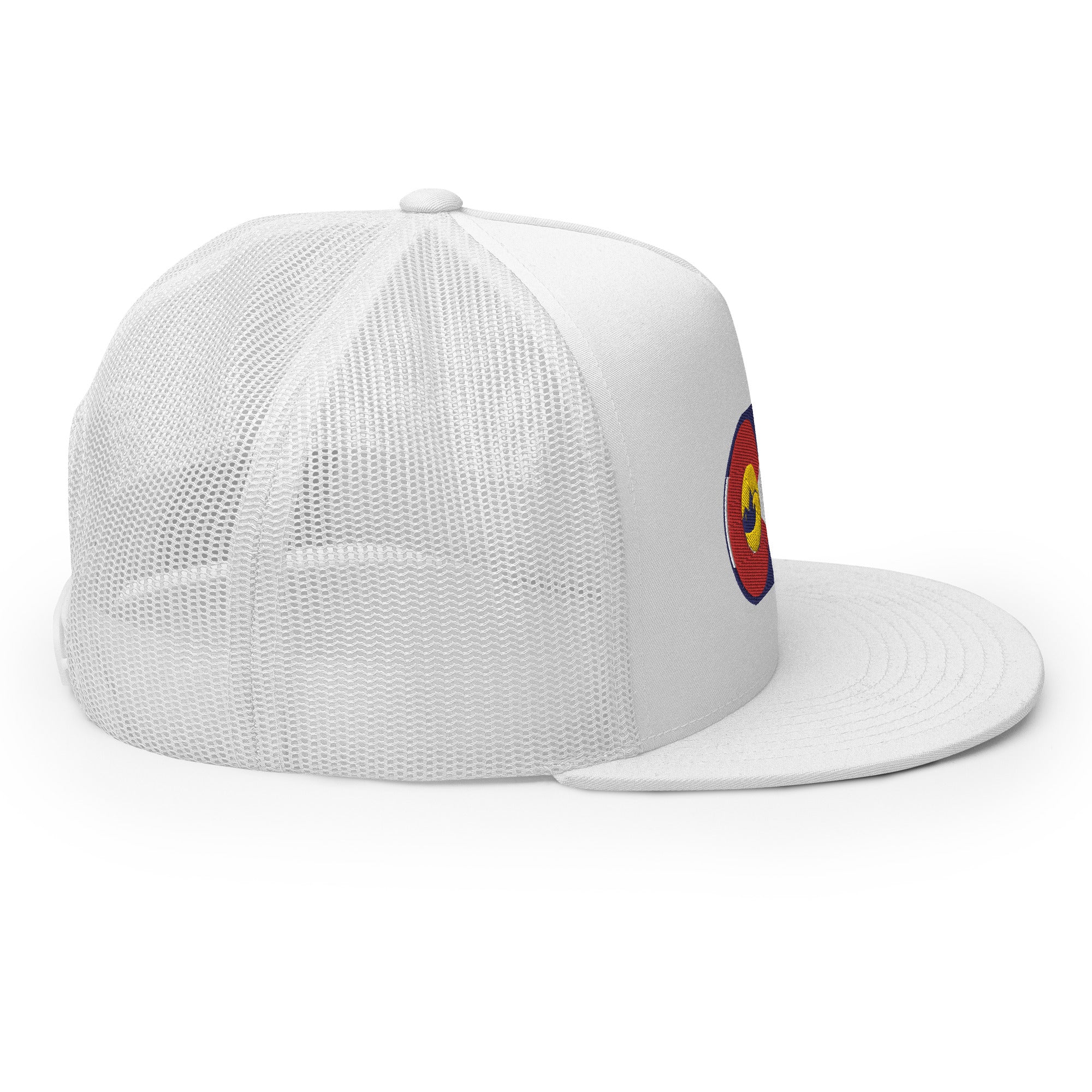white colorado flag trucker hat right