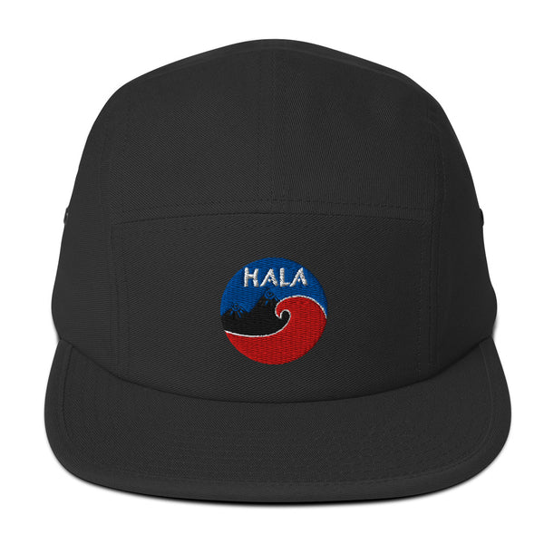 black front 5 panel cap