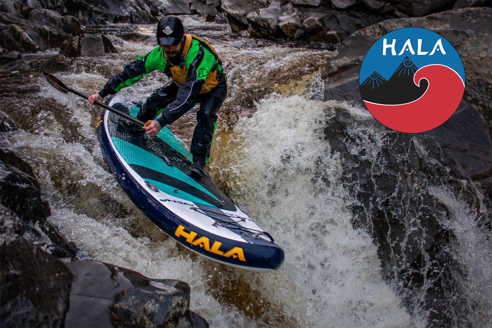 Whitewater stand-up paddleboarder