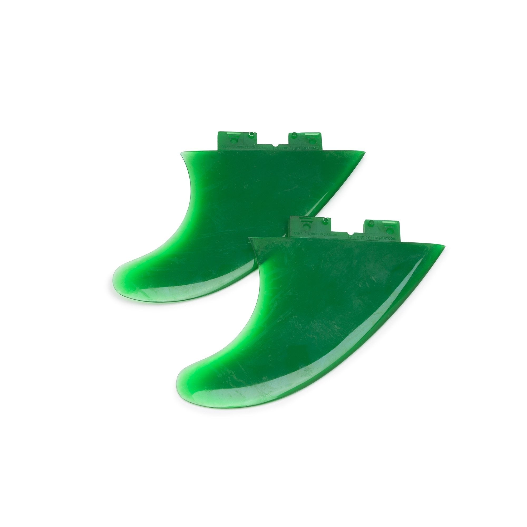 Hala 4.5-inch green Gummy Side Bite fins, designed for added stability and control in whitewater or surf conditions.